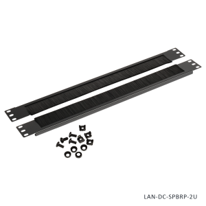 19" разделяемая панель с щеточным вводом, черная 19" разделяемая панель с щеточным вводом, черная